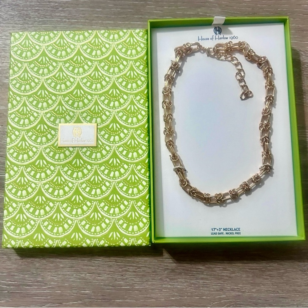 House of Harlow 1960 Gold Chain Necklace | 17”+3” Adjustable | Nickel-Free